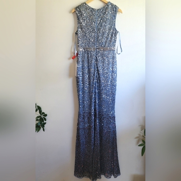 Mac Duggal Blue Sequin Gown - Picture 5 of 13